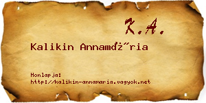Kalikin Annamária névjegykártya